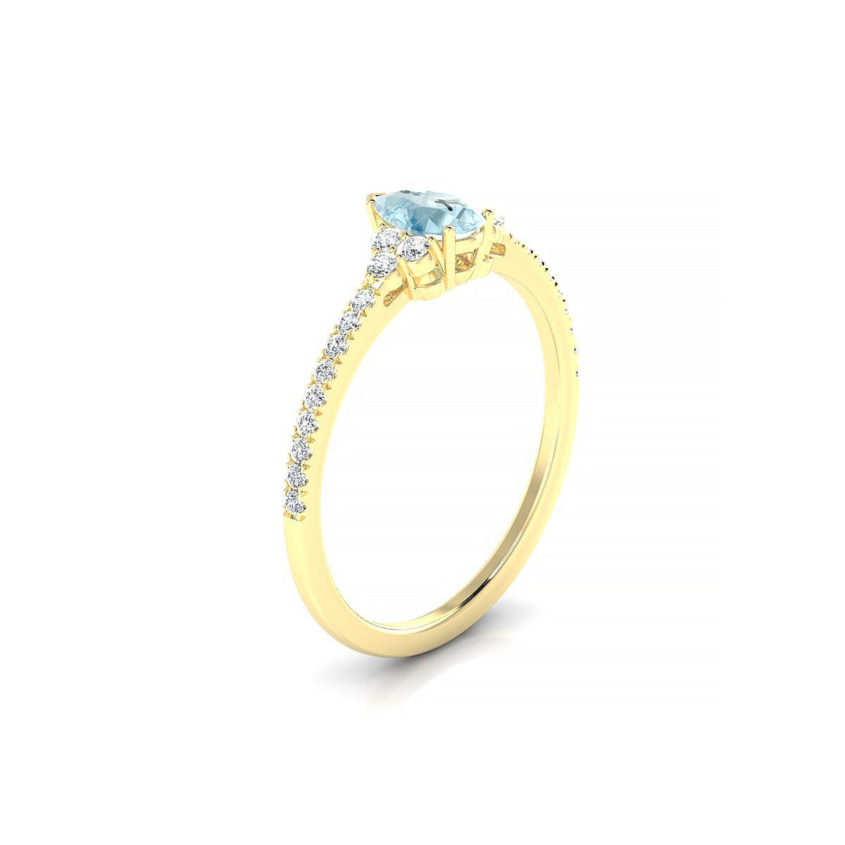 Reverie | 18k Yellow Gold 6 x 4 mm Pear Aquamarine Ring