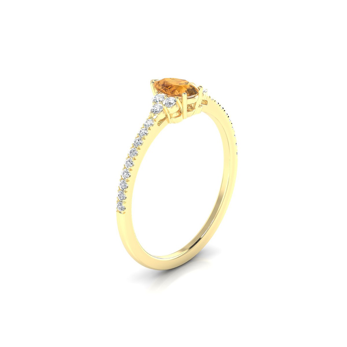 Reverie | 18k Yellow Gold 6 x 4 mm Pear Citrine Ring