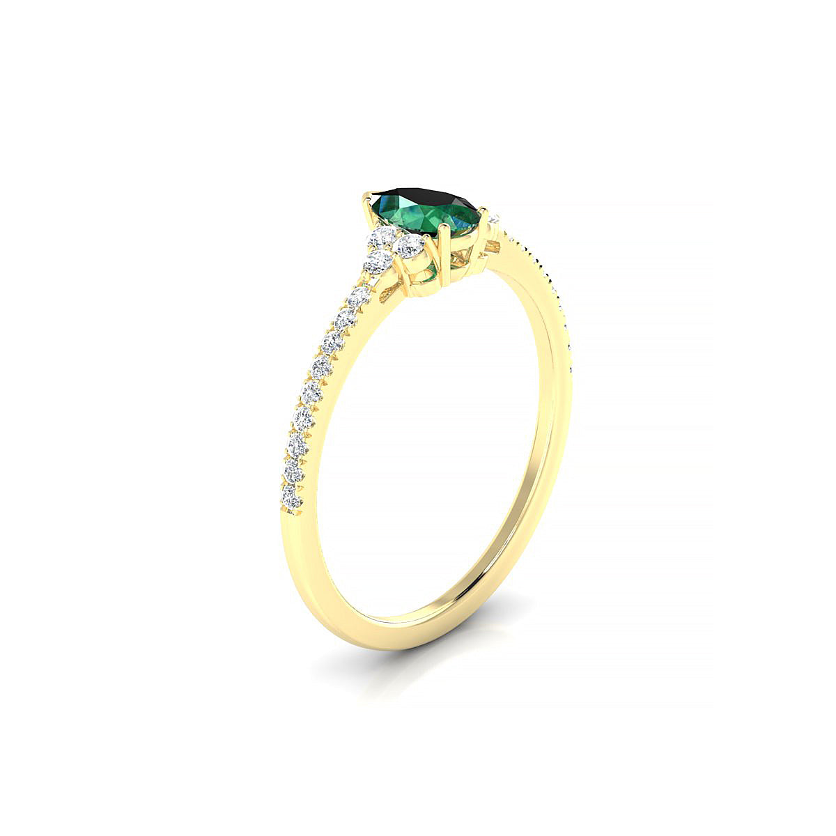 Reverie | 18k Yellow Gold 6 x 4 mm Pear Emerald Ring