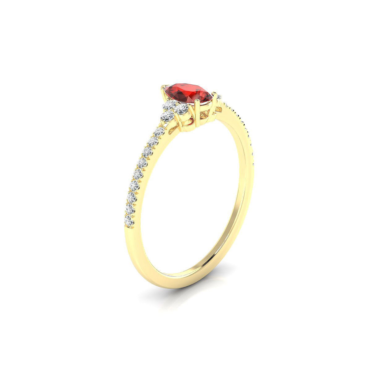 Reverie | 18k Yellow Gold 6 x 4 mm Pear Garnet Ring