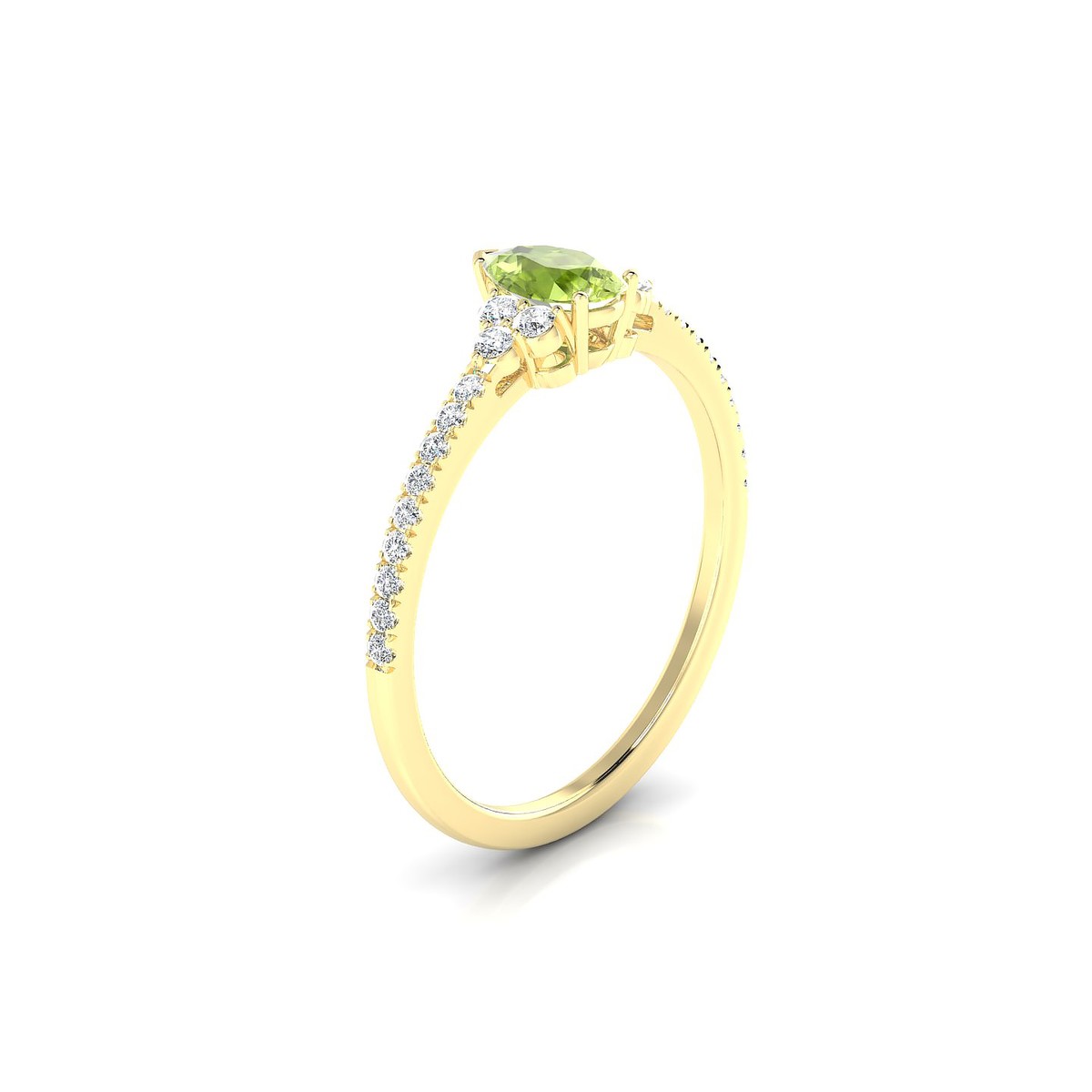 Reverie | 18k Yellow Gold 6 x 4 mm Pear Peridot Ring