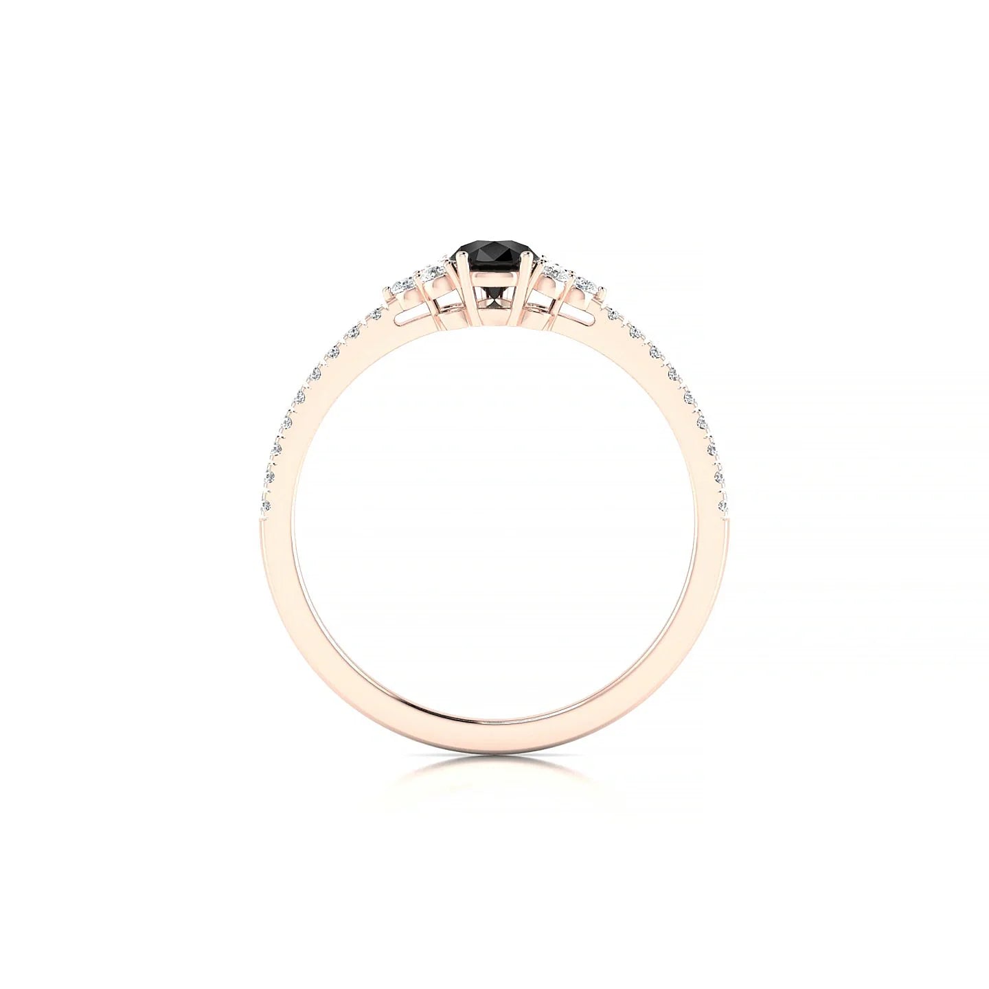 Reverie | 18k Rose Gold 6 x 4 mm Pear Black Diamond Ring
