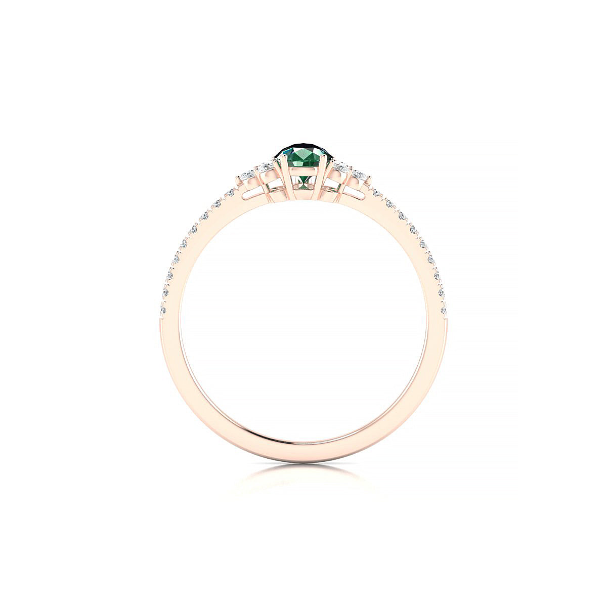 Reverie | 18k Rose Gold 6 x 4 mm Pear Emerald Ring
