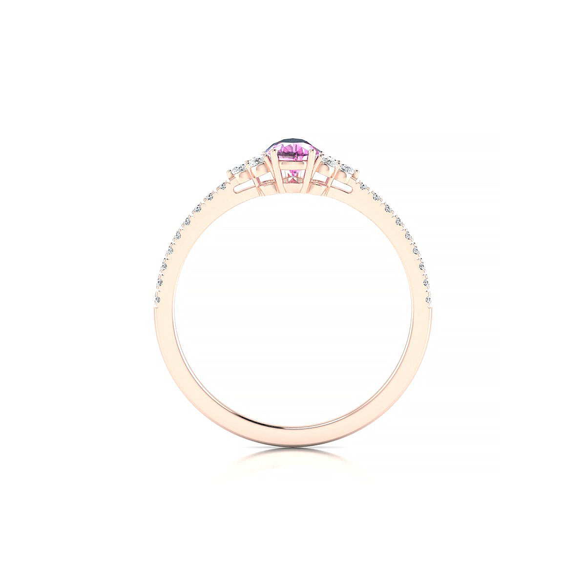Reverie | 18k Rose Gold 6 x 4 mm Pear Pink Sapphire Ring