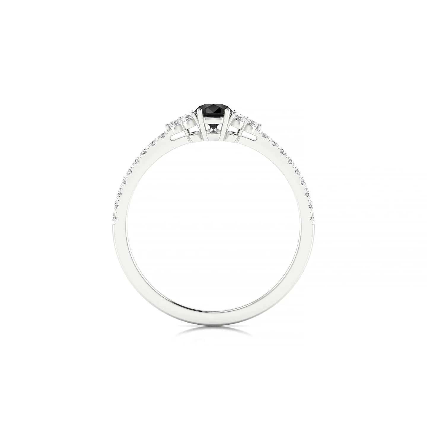 Reverie | 18k White Gold 6 x 4 mm Pear Black Diamond Ring