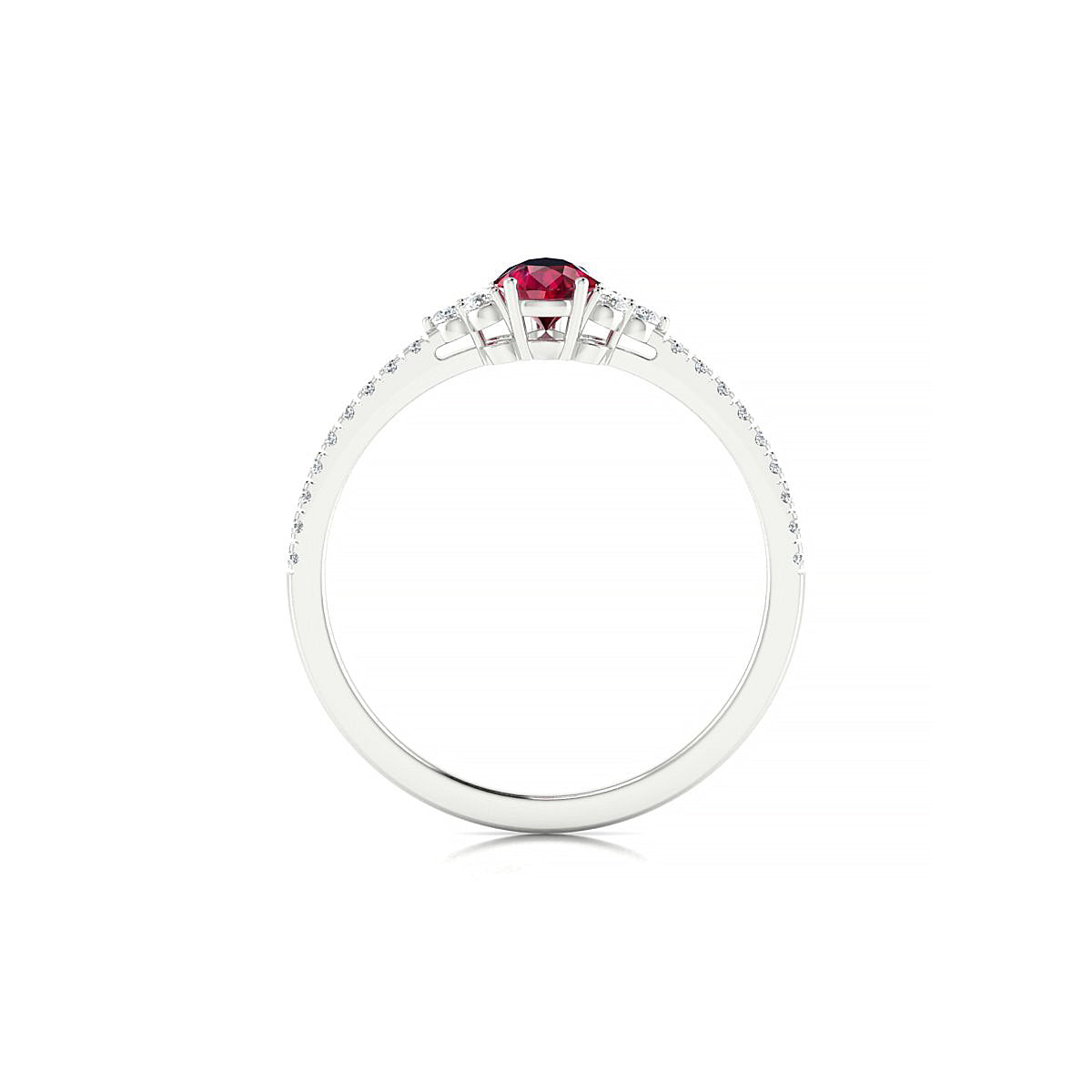Reverie | 18k White Gold 6 x 4 mm Pear Ruby Ring