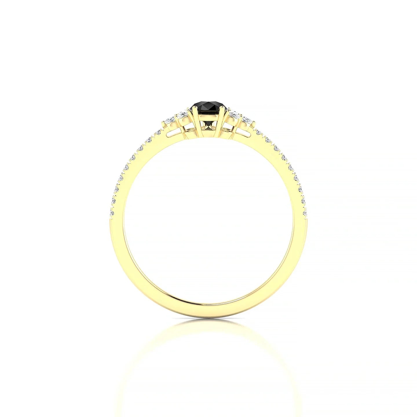 Reverie | 18k Yellow Gold 6 x 4 mm Pear Black Diamond Ring