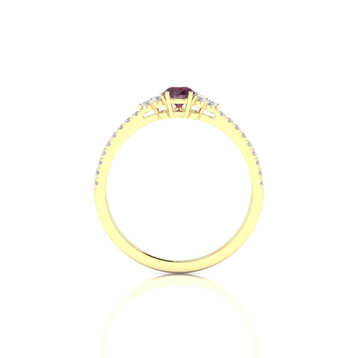 Reverie | 18k Yellow Gold 6 x 4 mm Pear Rhodolite Ring