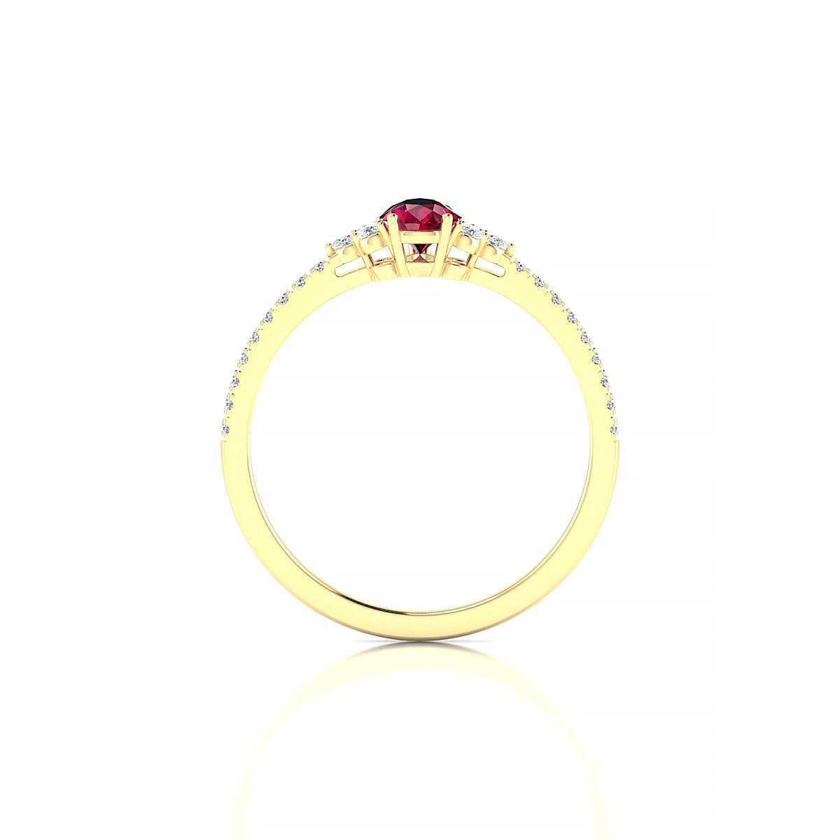 Reverie | 18k Yellow Gold 6 x 4 mm Pear Ruby Ring