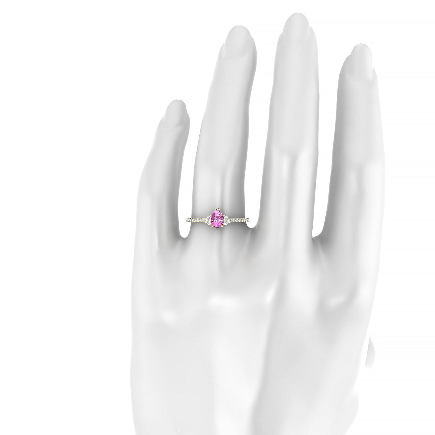 Reverie | 18k Yellow Gold 6 x 4 mm Pear Pink Sapphire Ring