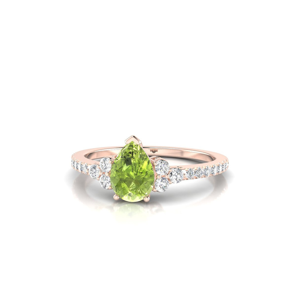 Reverie | 18k Rose Gold 7 x 5 mm Pear Peridot Ring