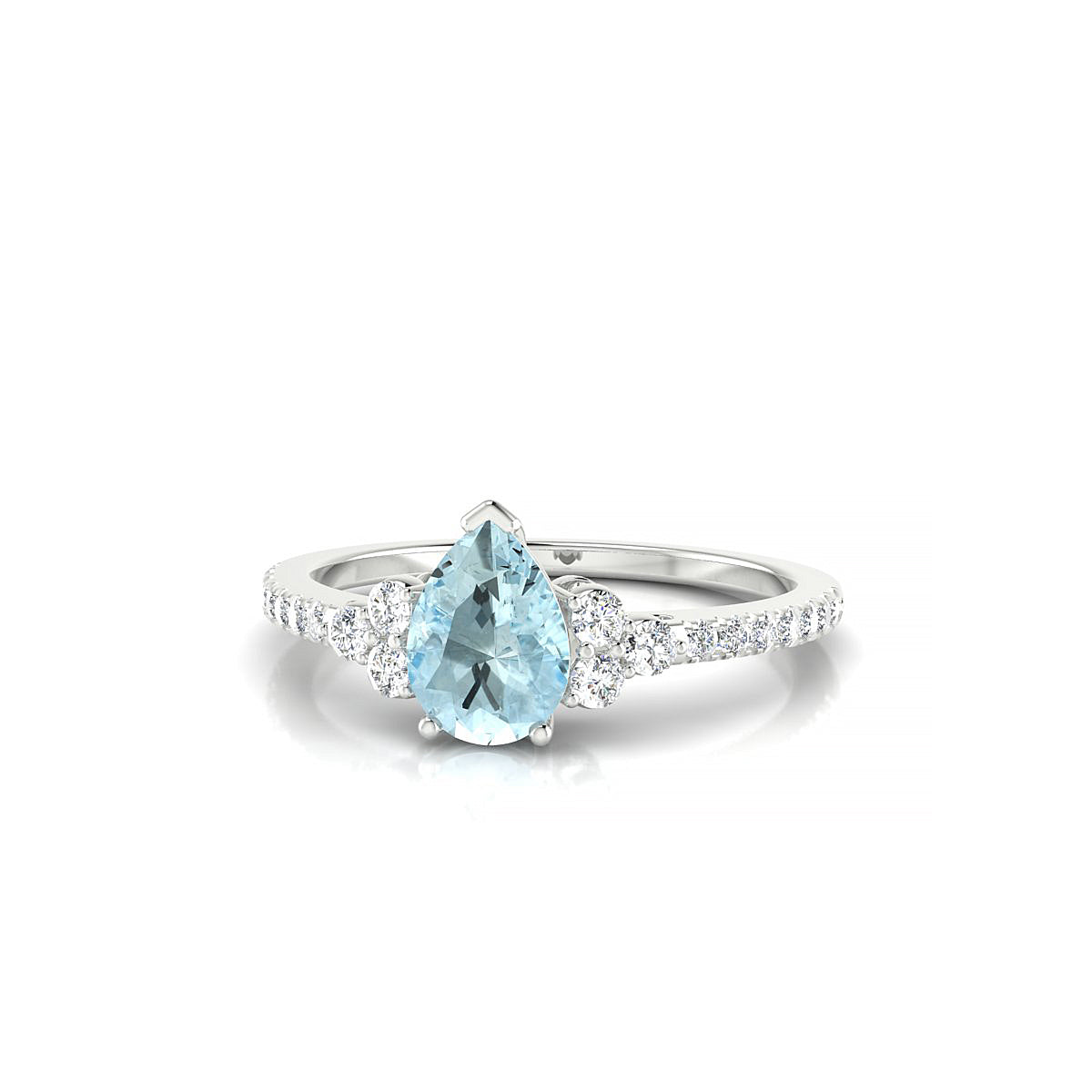 Reverie | 18k White Gold 7 x 5 mm Pear Aquamarine Ring