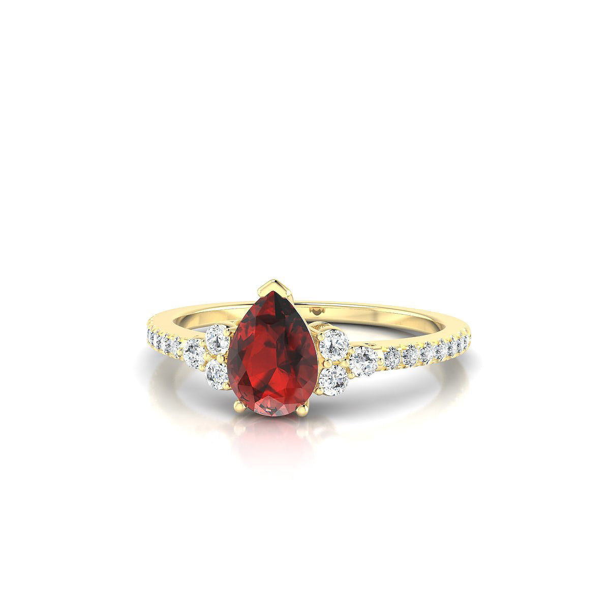 Reverie | 18k Yellow Gold 7 x 5 mm Pear Garnet Ring