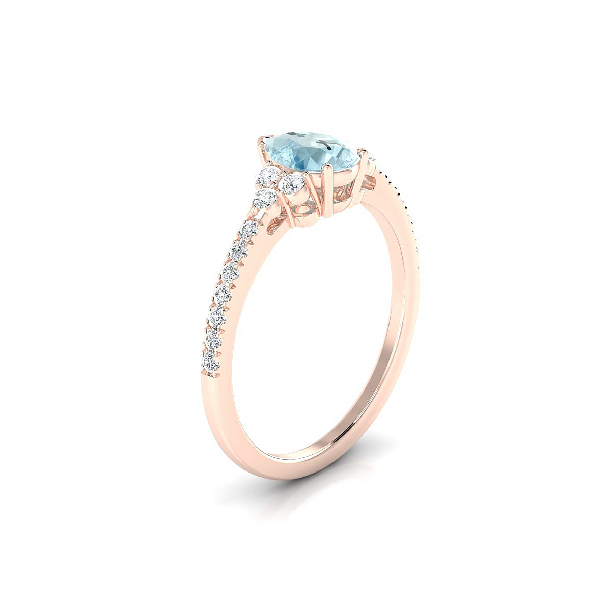 Reverie | 18k Rose Gold 7 x 5 mm Pear Aquamarine Ring