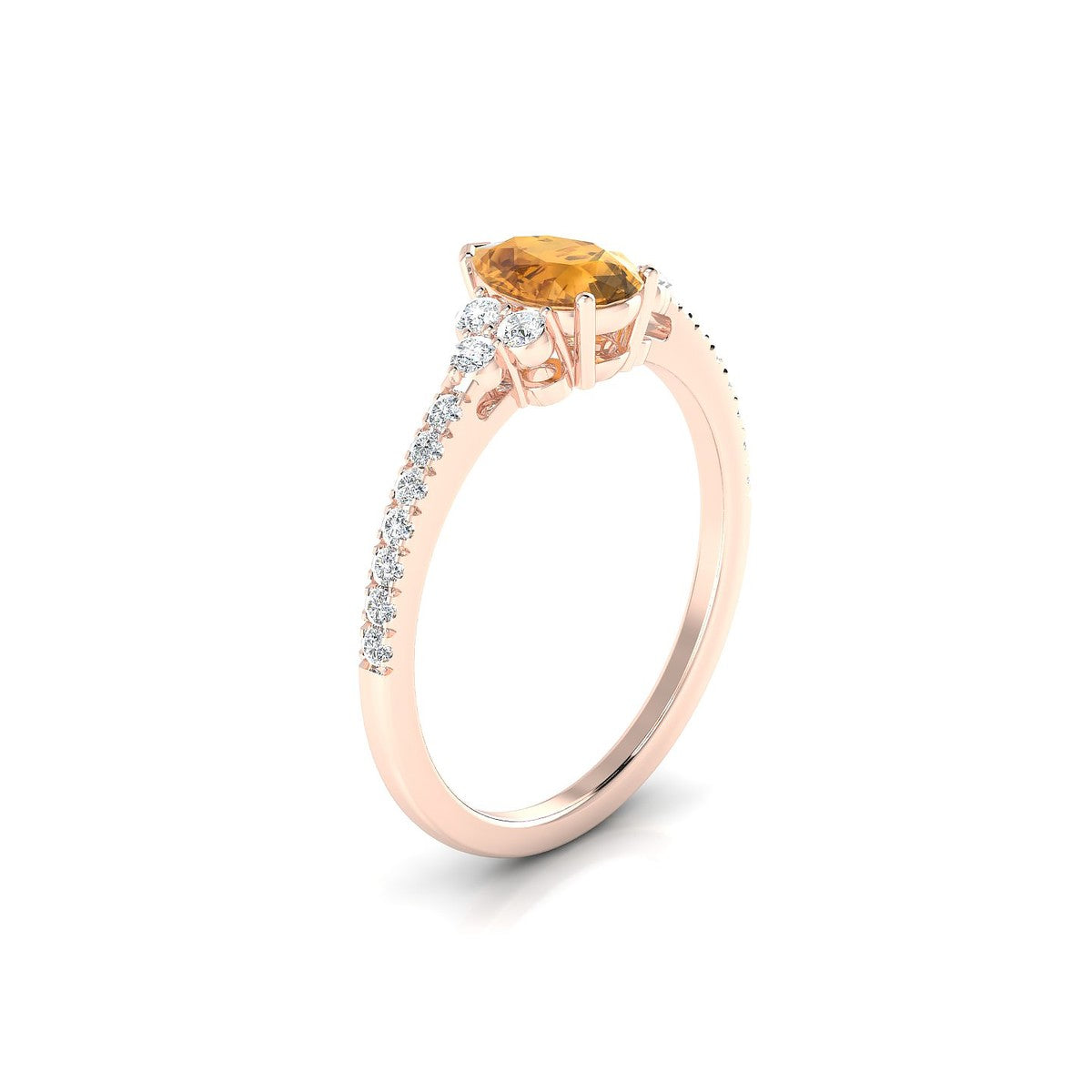 Reverie | 18k Rose Gold 7 x 5 mm Pear Citrine Ring