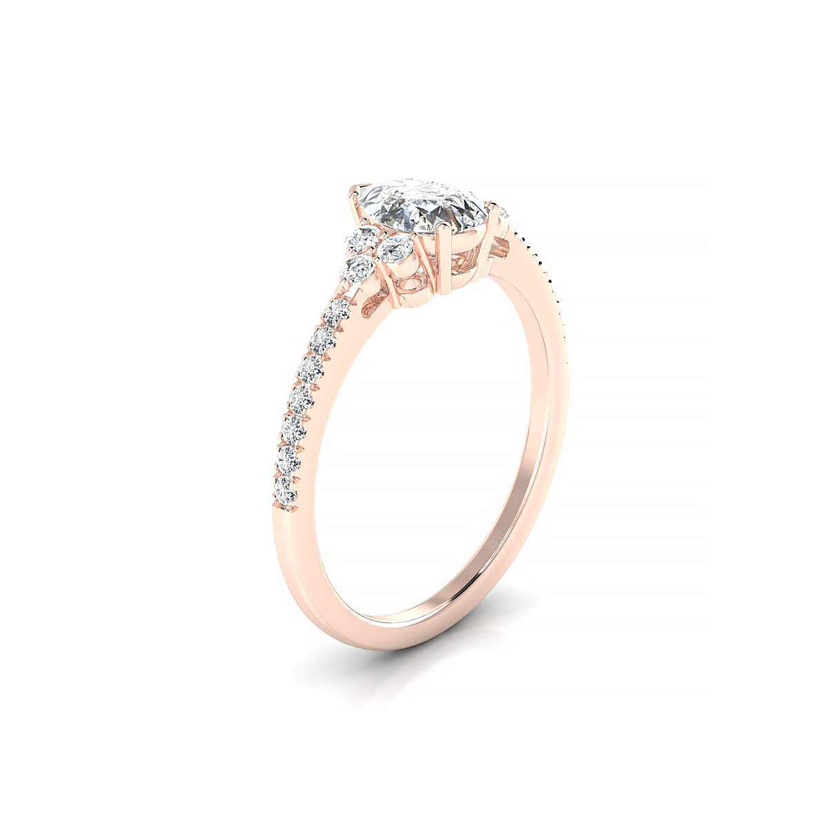 Reverie | 18k Rose Gold 7 x 5 mm Pear Diamond Ring