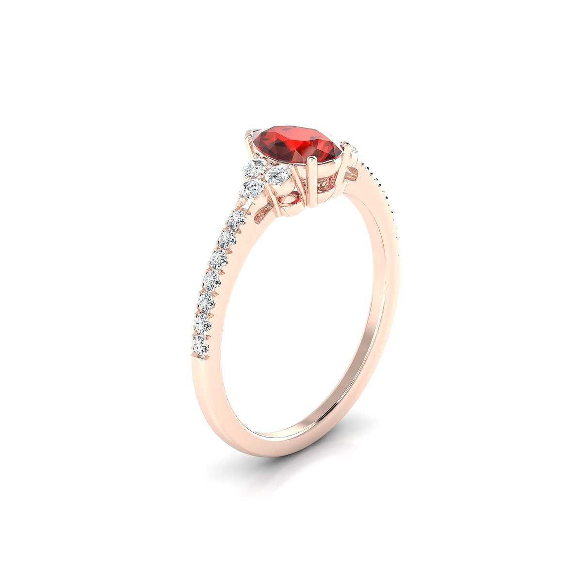 Reverie | 18k Rose Gold 7 x 5 mm Pear Garnet Ring