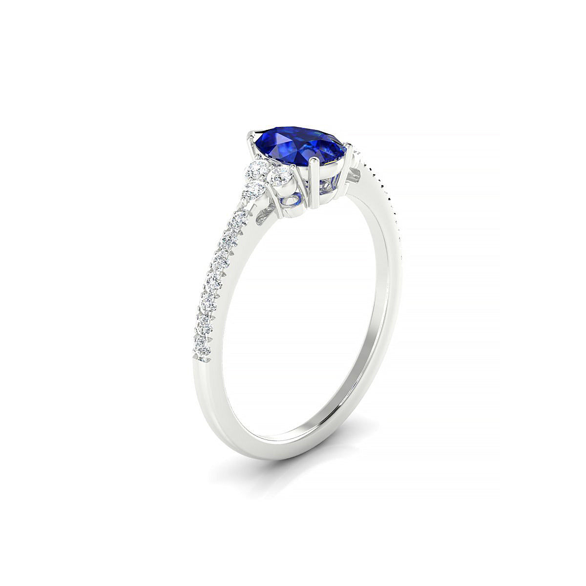 Reverie | 18k White Gold 7 x 5 mm Pear Sapphire Ring