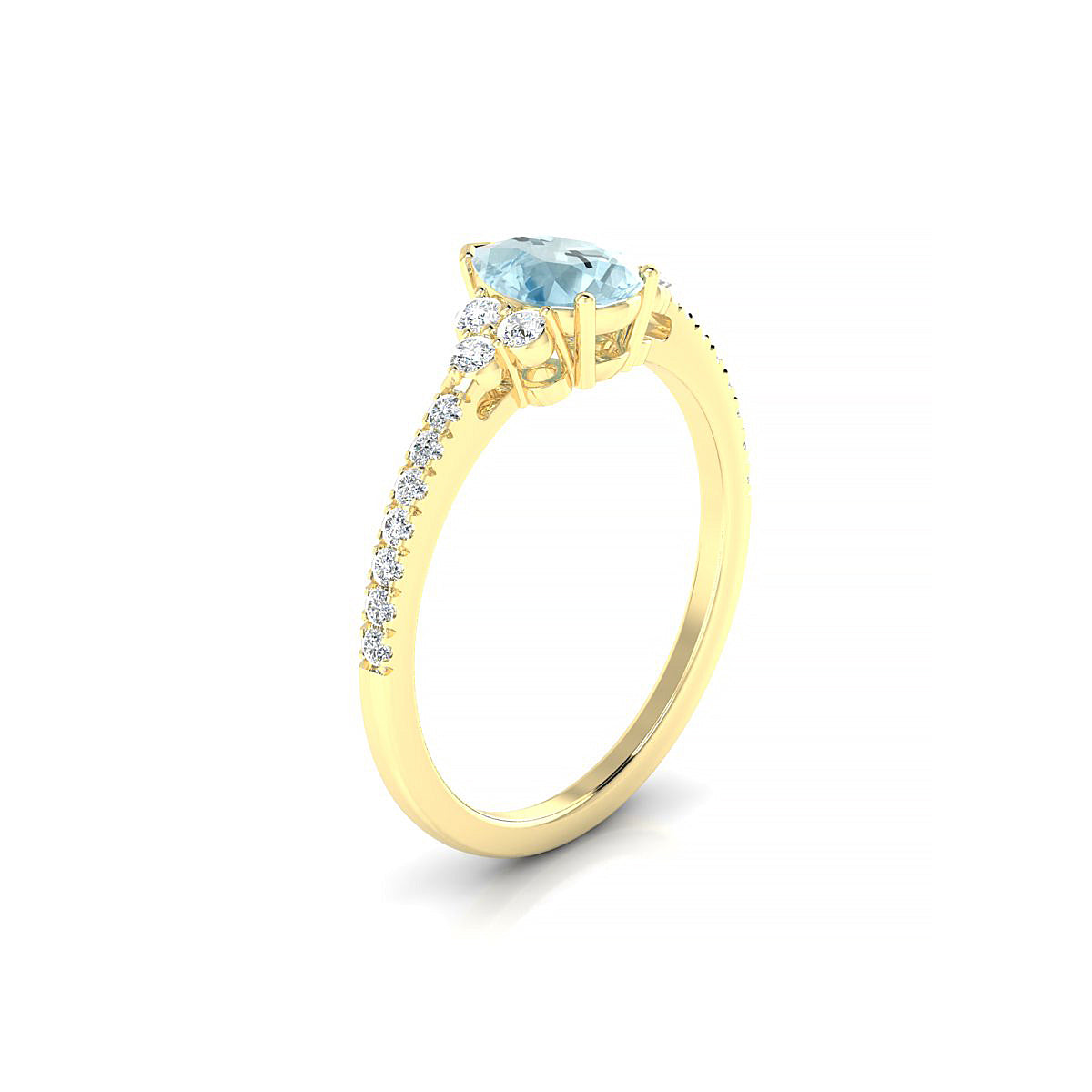 Reverie | 18k Yellow Gold 7 x 5 mm Pear Aquamarine Ring