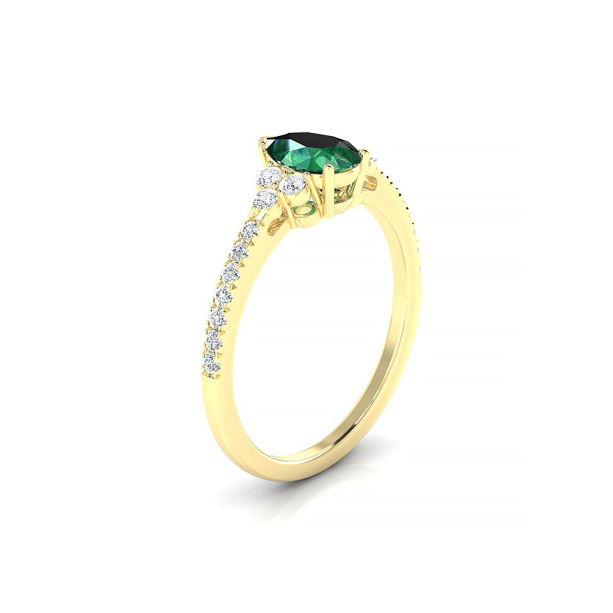 Reverie | 18k Yellow Gold 7 x 5 mm Pear Emerald Ring