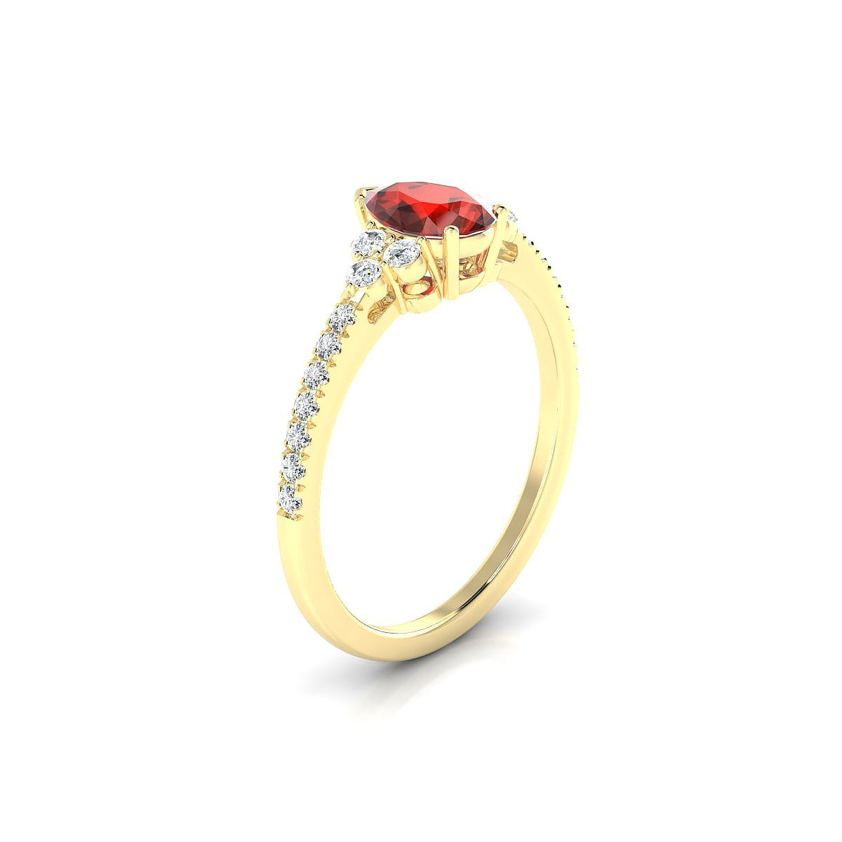 Reverie | 18k Yellow Gold 7 x 5 mm Pear Garnet Ring