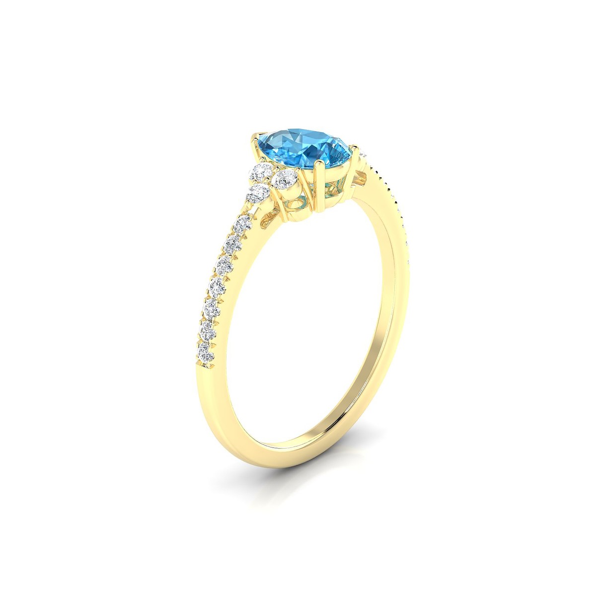 Reverie | 18k Yellow Gold 7 x 5 mm Pear Topaz Ring