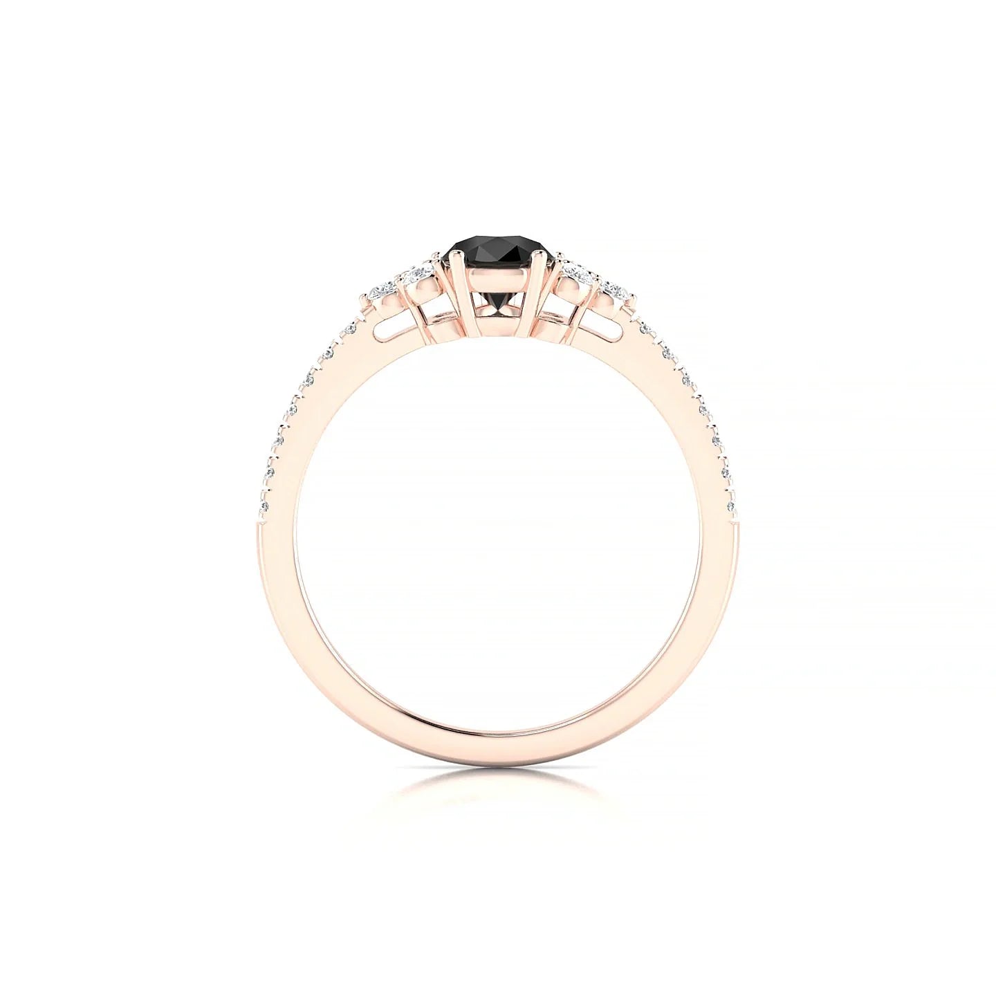 Reverie | 18k Rose Gold 7 x 5 mm Pear Black Diamond Ring