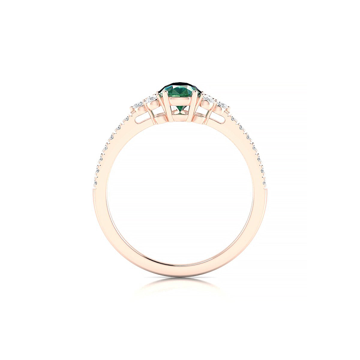 Reverie | 18k Rose Gold 7 x 5 mm Pear Emerald Ring