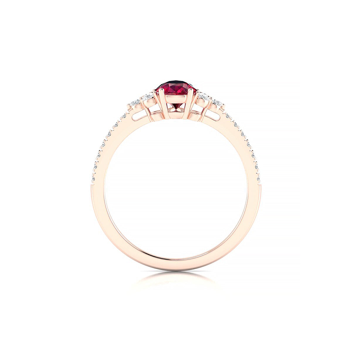 Reverie | 18k Rose Gold 7 x 5 mm Pear Ruby Ring