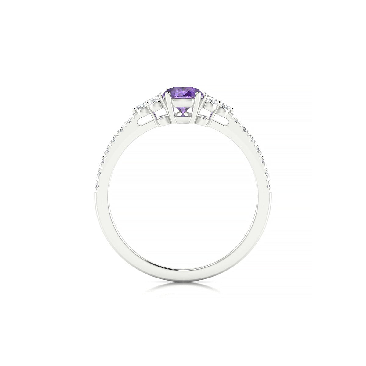 Reverie | 18k White Gold 7 x 5 mm Pear Amethyst Ring