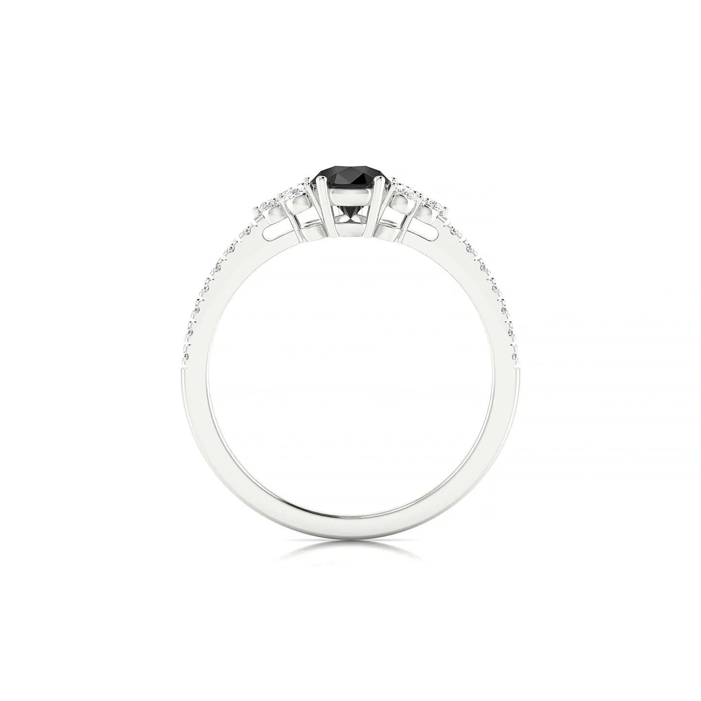 Reverie | 18k White Gold 7 x 5 mm Pear Black Diamond Ring