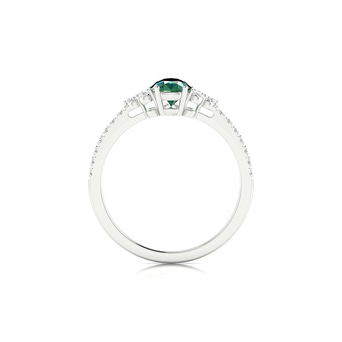 Reverie | 18k White Gold 7 x 5 mm Pear Emerald Ring