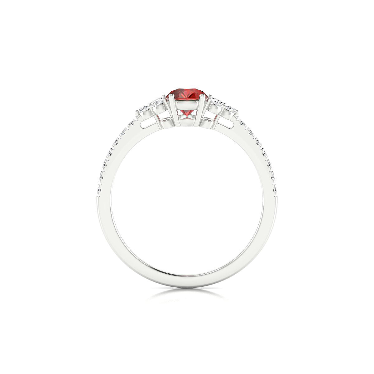 Reverie | 18k White Gold 7 x 5 mm Pear Garnet Ring