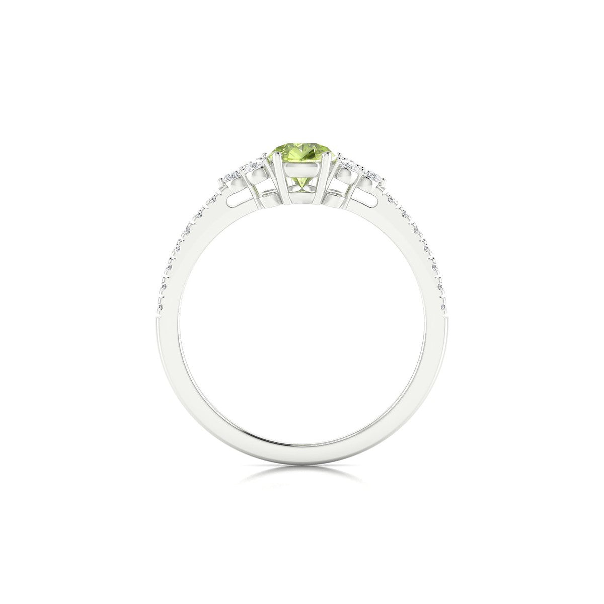 Reverie | 18k White Gold 7 x 5 mm Pear Peridot Ring
