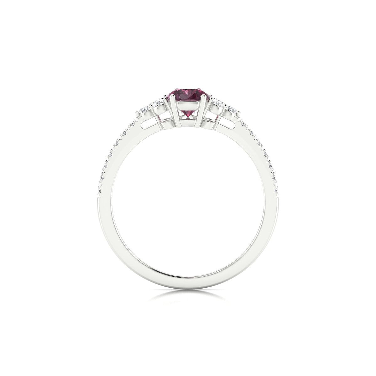 Reverie | 18k White Gold 7 x 5 mm Pear Rhodolite Ring