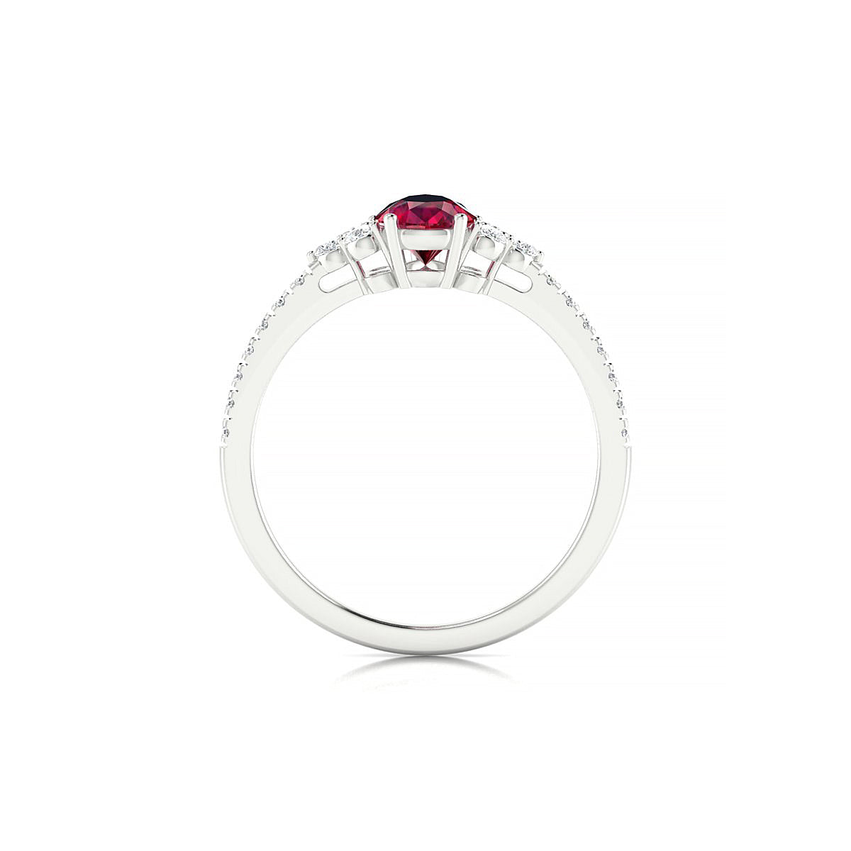 Reverie | 18k White Gold 7 x 5 mm Pear Ruby Ring