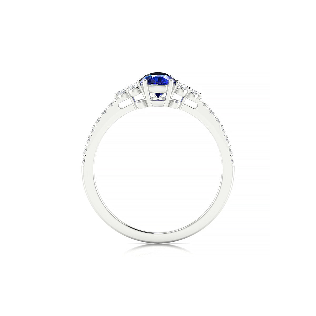 Reverie | 18k White Gold 7 x 5 mm Pear Sapphire Ring