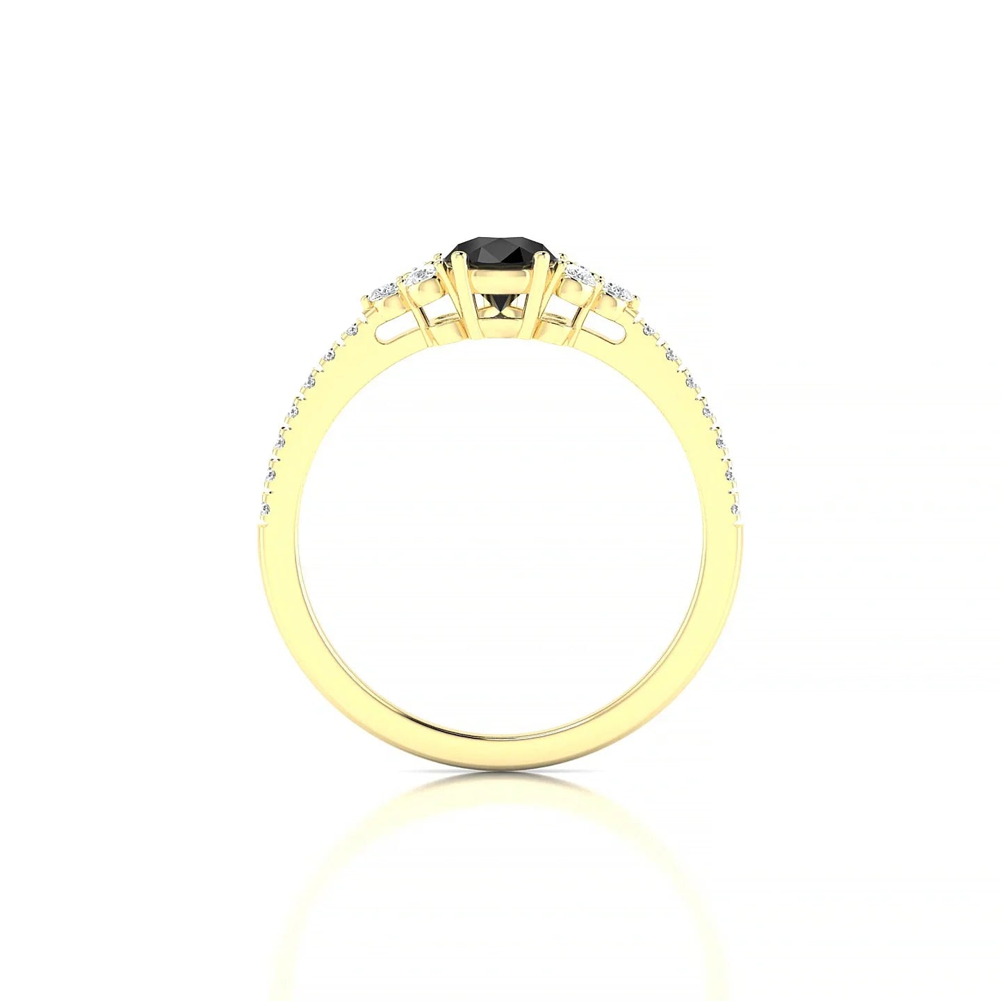 Reverie | 18k Yellow Gold 7 x 5 mm Pear Black Diamond Ring