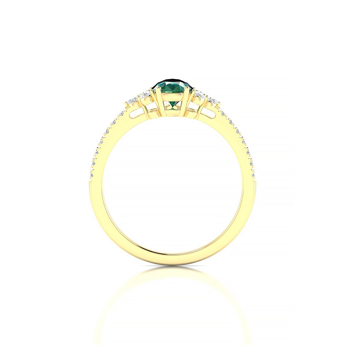 Reverie | 18k Yellow Gold 7 x 5 mm Pear Emerald Ring