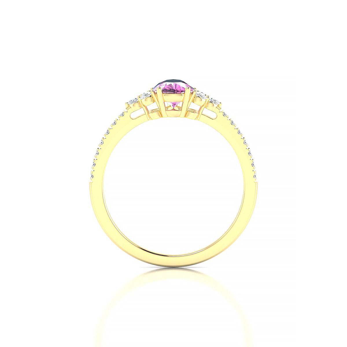 Reverie | 18k Yellow Gold 7 x 5 mm Pear Pink Sapphire Ring
