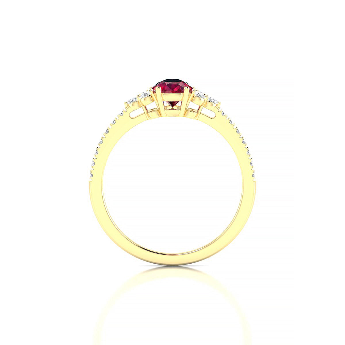 Reverie | 18k Yellow Gold 7 x 5 mm Pear Ruby Ring