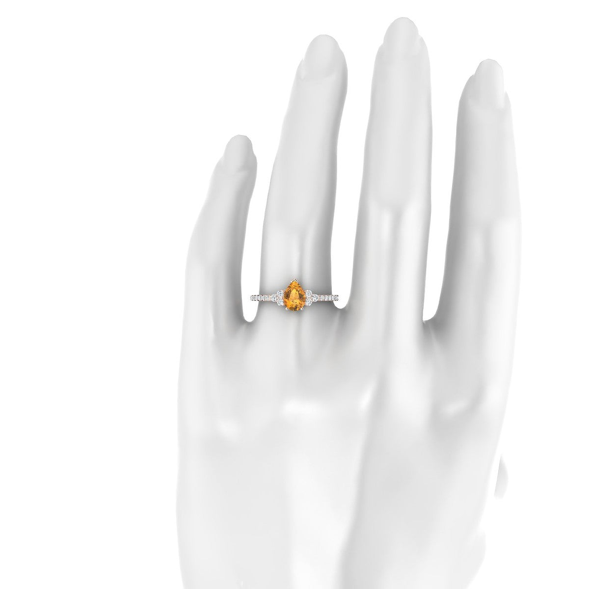 Reverie | 18k Rose Gold 7 x 5 mm Pear Citrine Ring