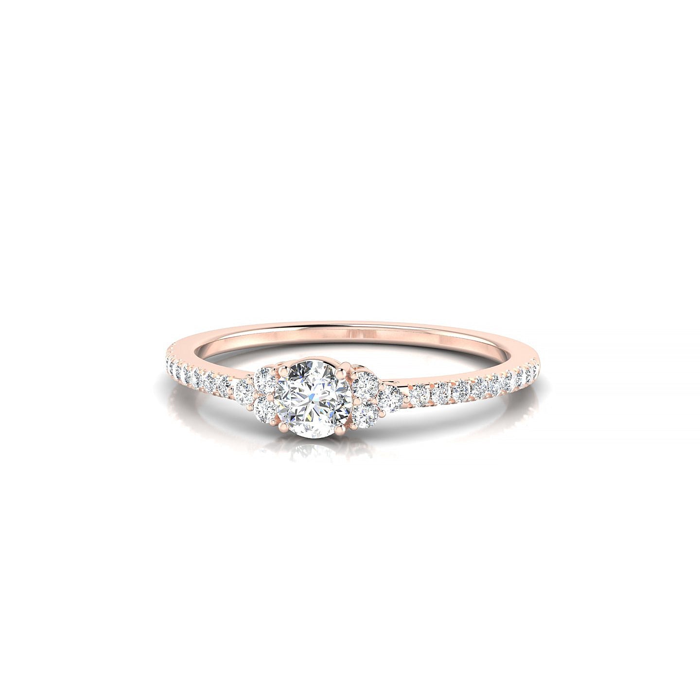 Reverie | 18k Rose Gold 3.7 mm Round Diamond Ring