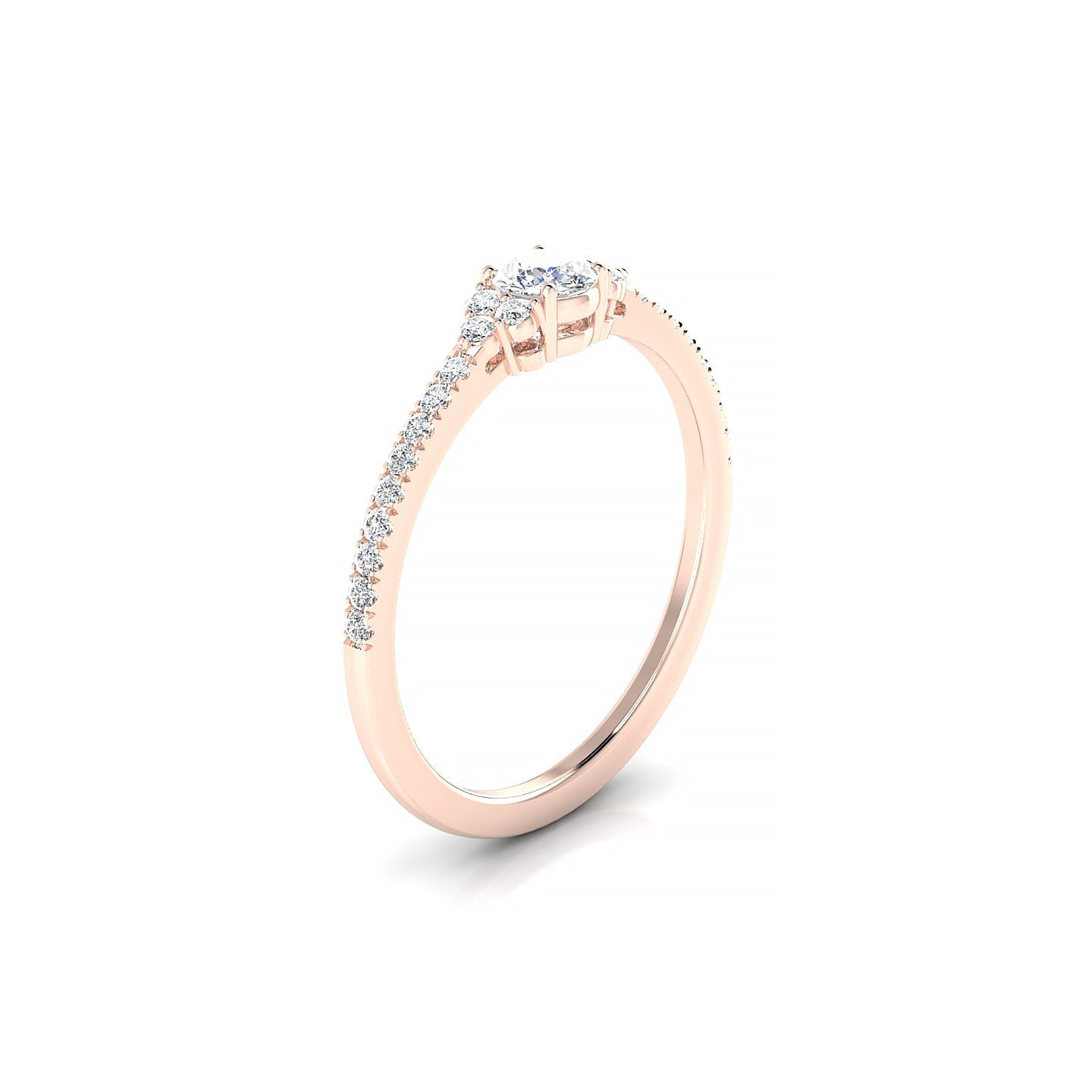 Reverie | 18k Rose Gold 3.7 mm Round Diamond Ring