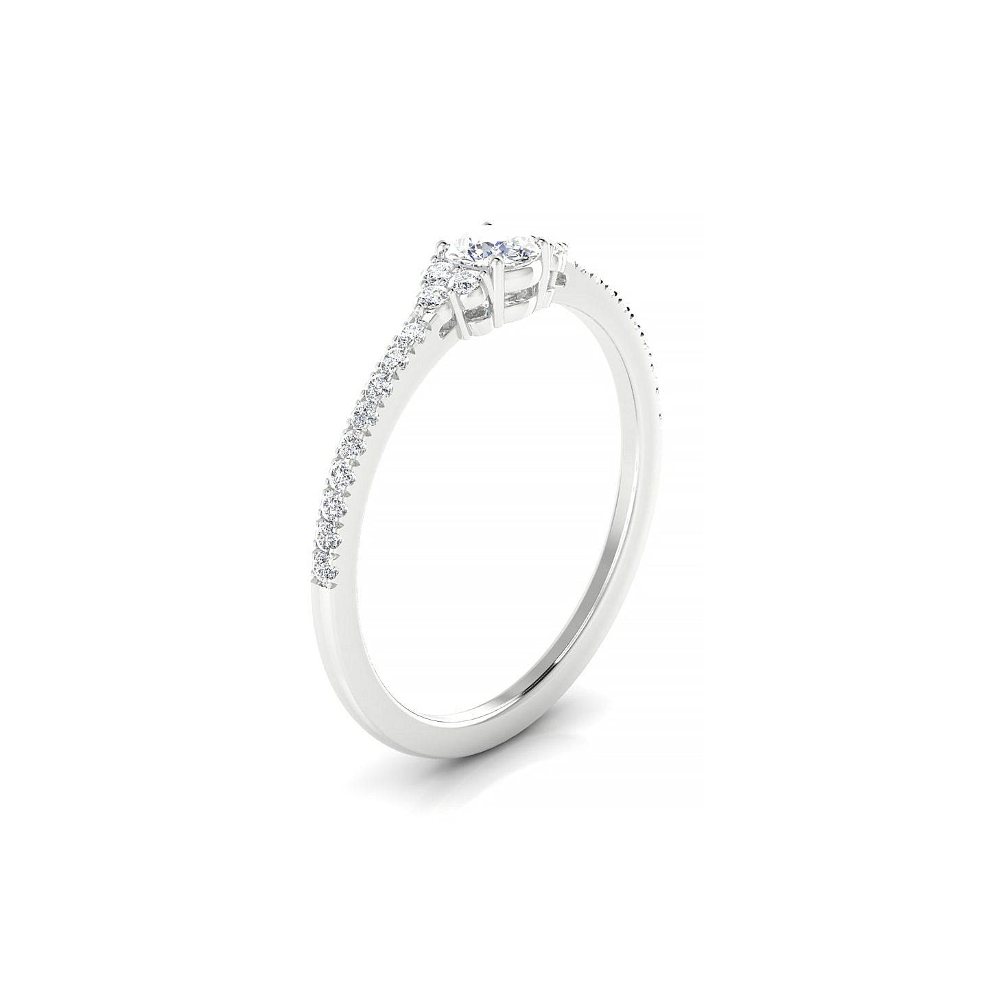 Reverie | 18k White Gold 3.7 mm Round Diamond Ring