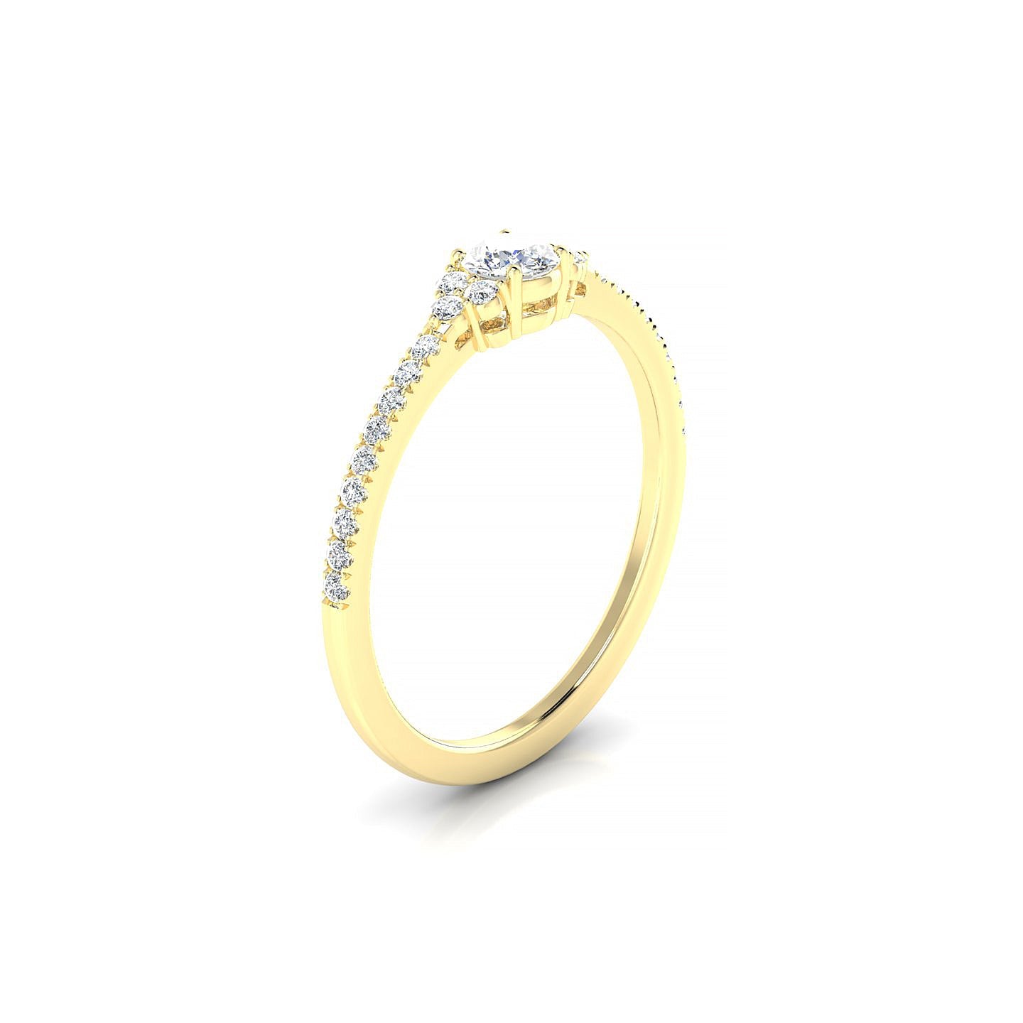 Reverie | 18k Yellow Gold 3.7 mm Round Diamond Ring