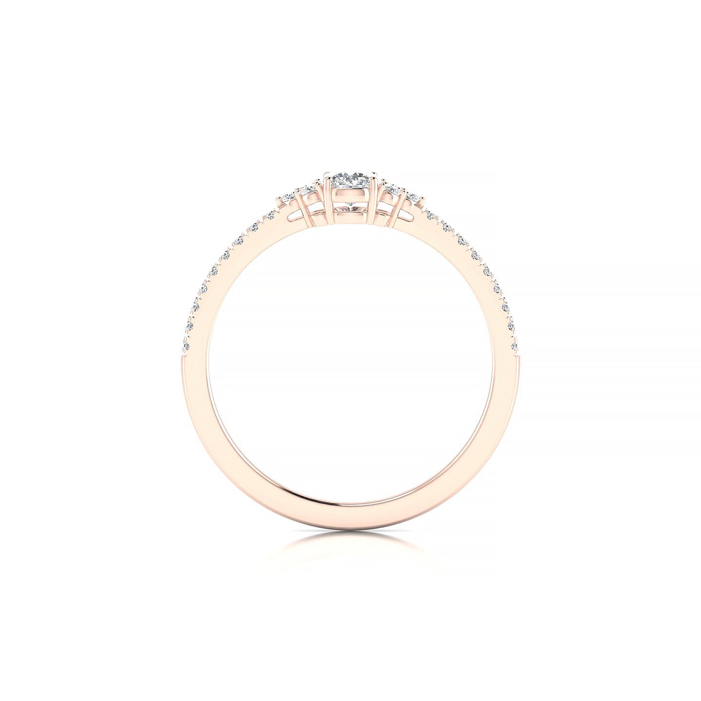 Reverie | 18k Rose Gold 3.7 mm Round Diamond Ring