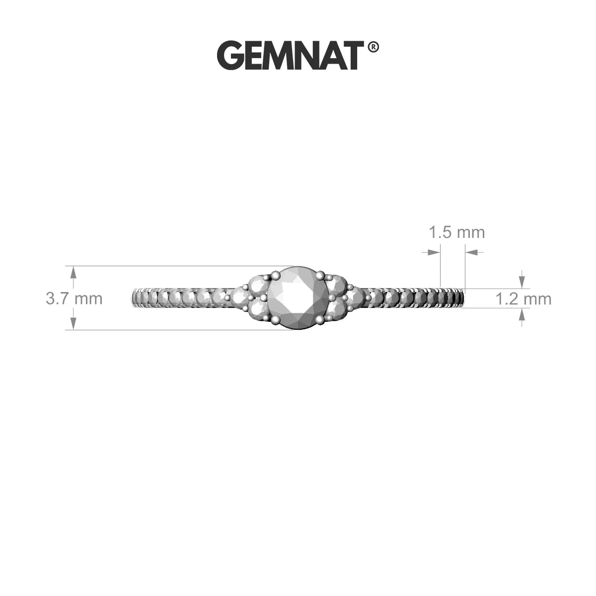 Reverie | 18k White Gold 3.7 mm Round Diamond Ring