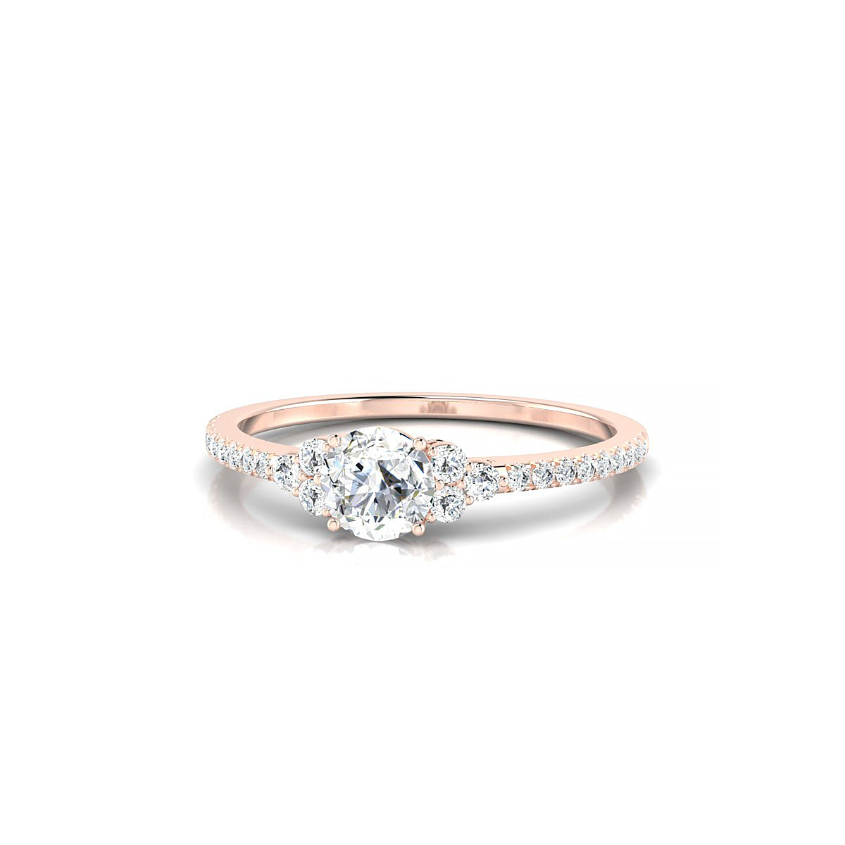 Reverie | 18k Rose Gold 4.2 mm Round Diamond Ring