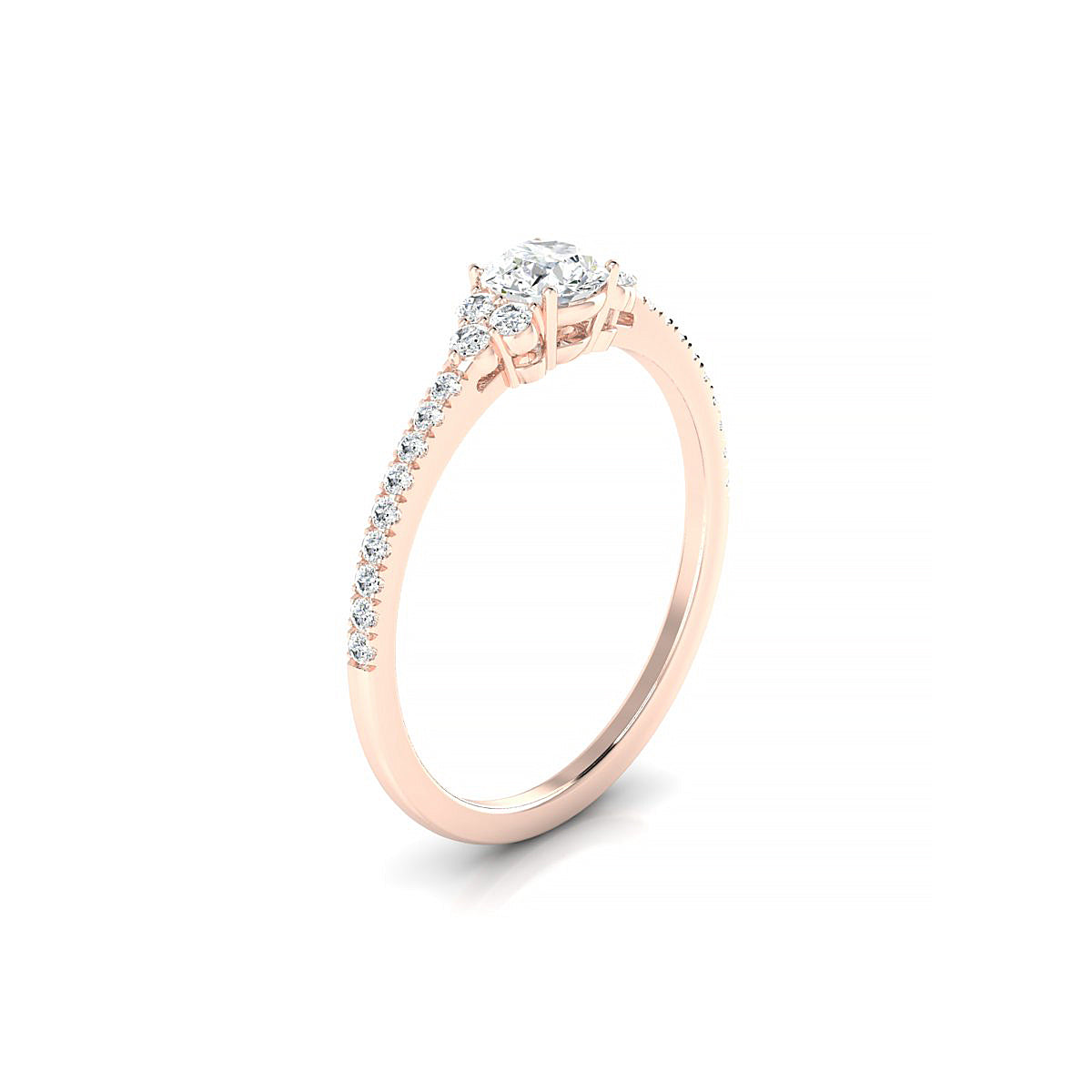 Reverie | 18k Rose Gold 4.2 mm Round Diamond Ring